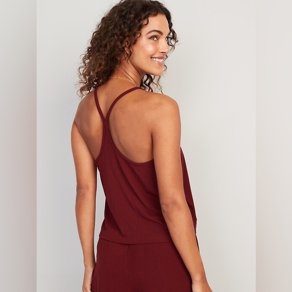 Old Navy Sunday Sleep Cropped Racerback Pajama Cami Top Size Medium - Picture 5 of 5